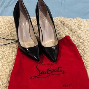 Christian Louboutin Black Patent Leather Heels, final sale no return
